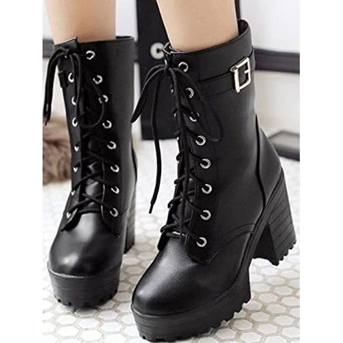 Shoetopia Girls Boot-06 Black Ankle Boot - 4 Uk (Girls-Boot-06-Black)