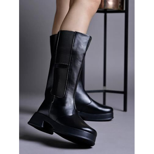 Shoetopia Smart Casual Black Long Boots For Women & Girls /Eu37