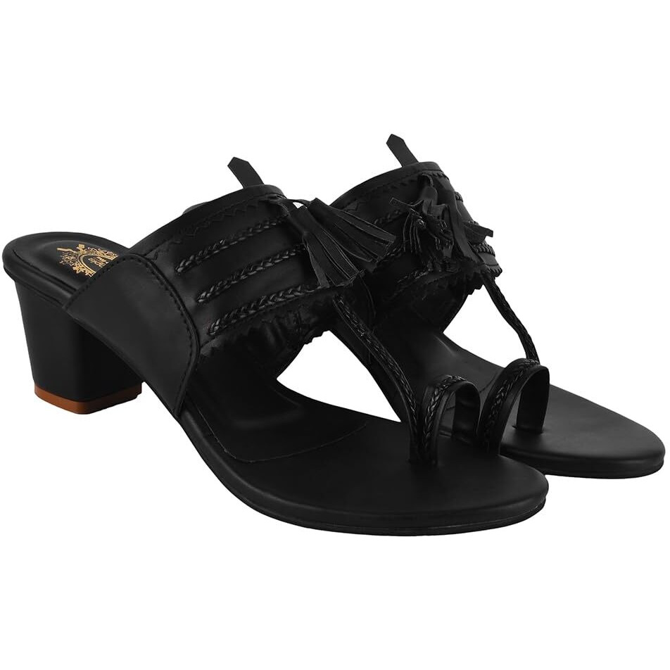 Shoetopia Women's Suede Sandal/Black /Eu36 / Uk3