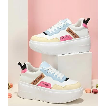Shoetopia Women's Slip-On Sneakers White, 7 Uk