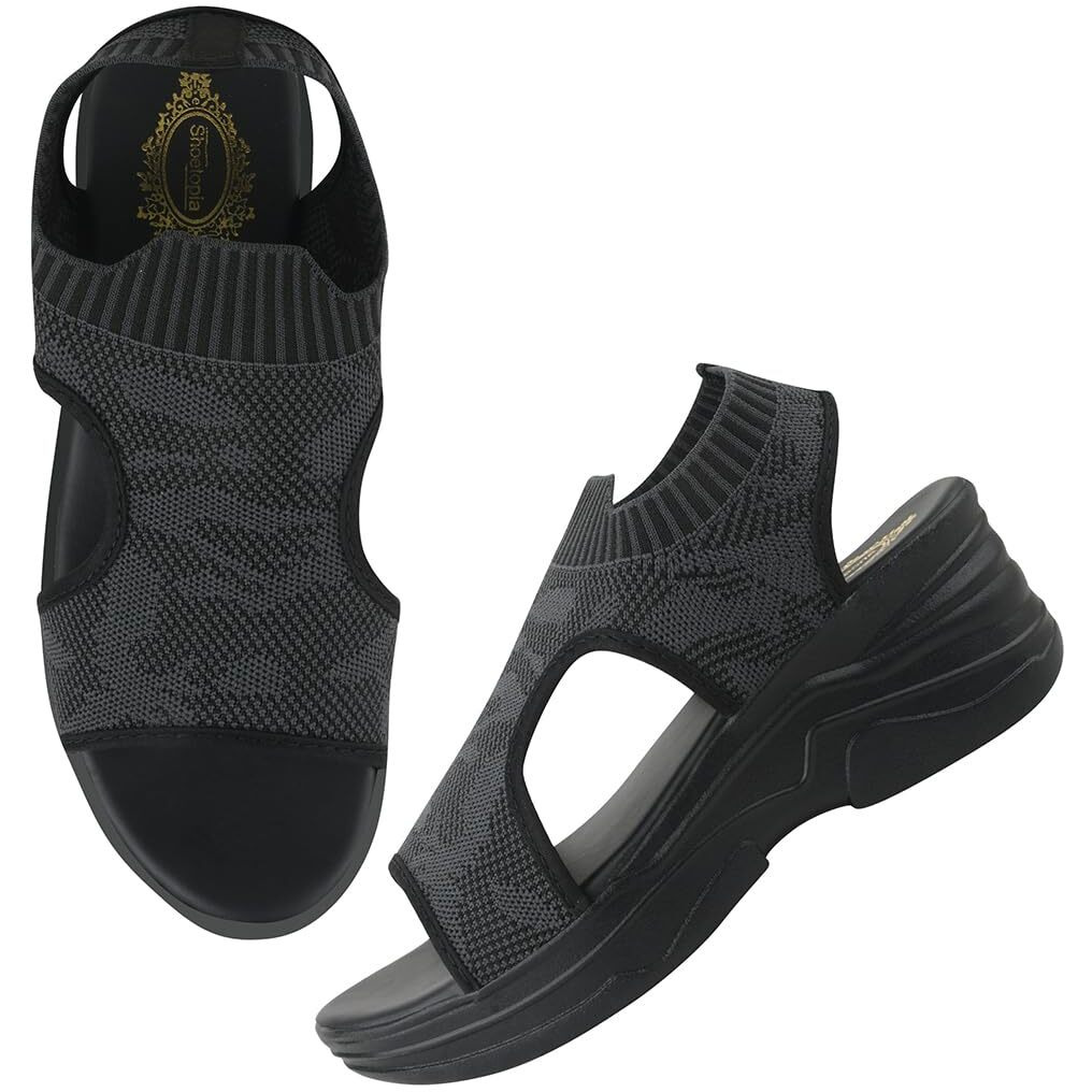 Shoetopia Women's Sandal-8 Kids Uk (Nazi-Black)-Eu41