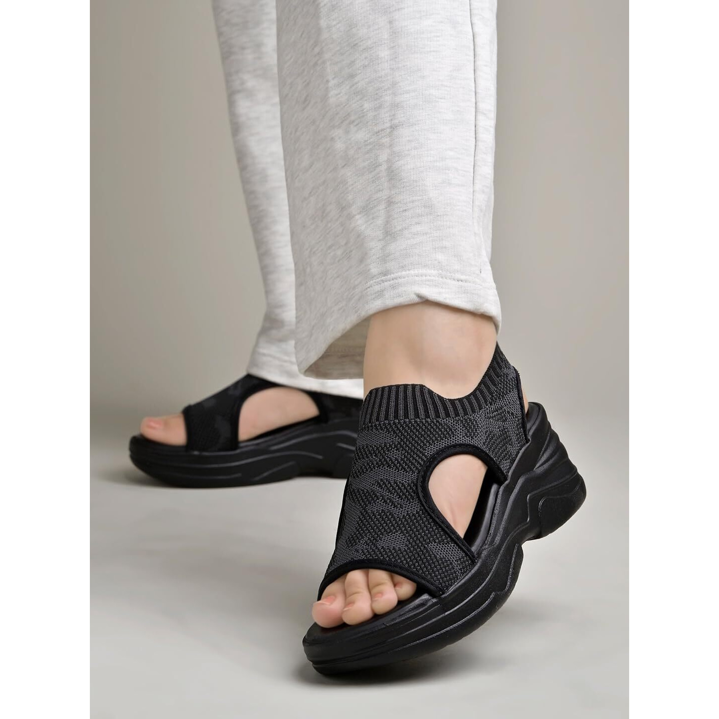 Shoetopia Women's Sandal-8 Kids Uk (Nazi-Black)-Eu41