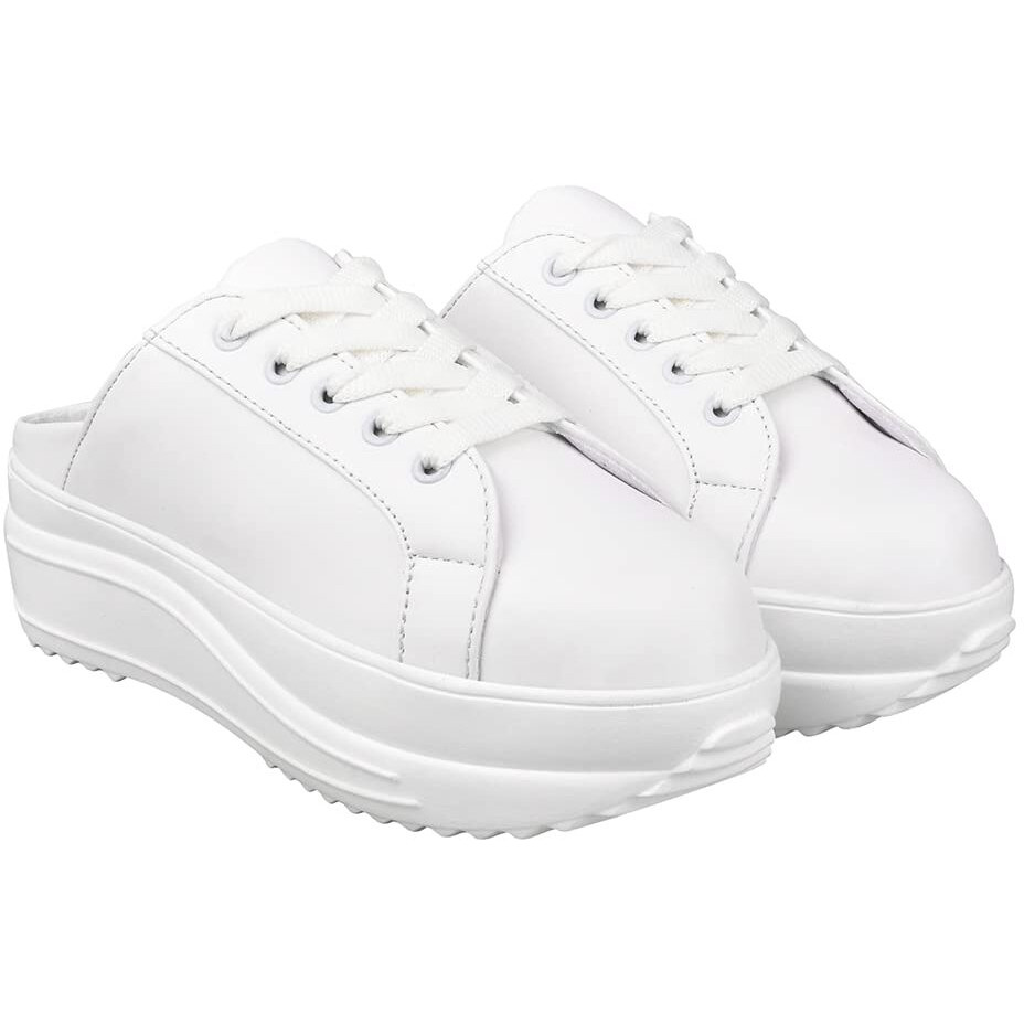 Shoetopia Women's Slip-On Sneakers | Light Weight & Comfortable With Cushioned Footbed | Stylish Shoe Sneakers For Women White-Eu38