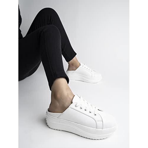 Shoetopia Women's Slip-On Sneakers | Light Weight & Comfortable With Cushioned Footbed | Stylish Shoe Sneakers For Women White-Eu38