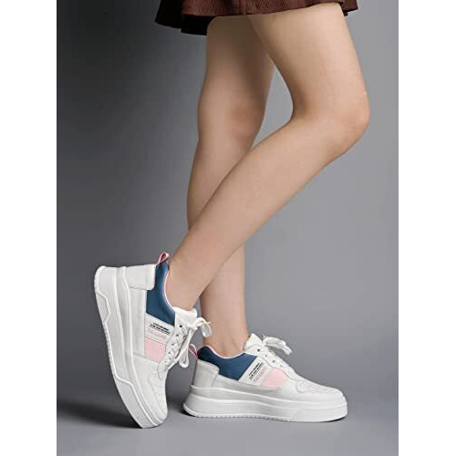 Shoetopia Girls Force White Sneaker - 5 Uk (Girls-Force-White)