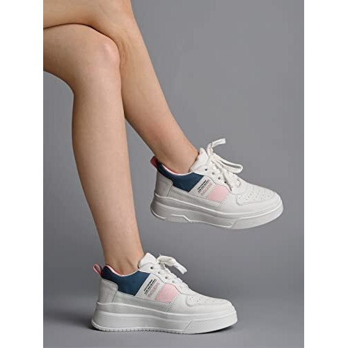Shoetopia Girls Force White Sneaker - 5 Uk (Girls-Force-White)