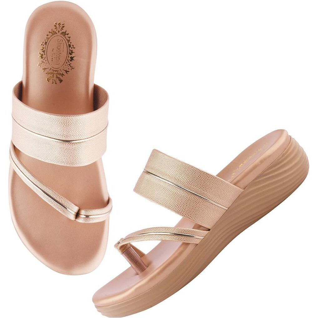 Shoetopia Embellished Rose-Gold Platfrom Heels For Women & Girls /Eu37