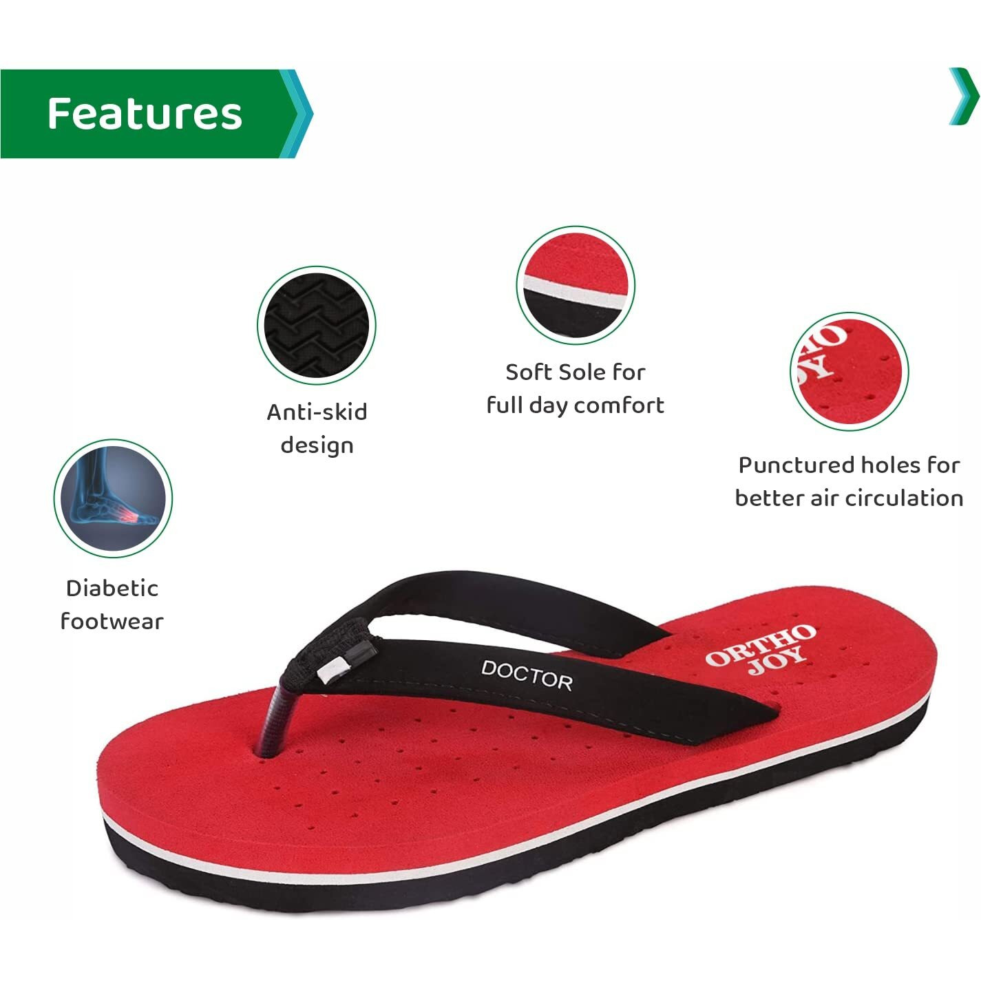 Ortho Joy Doctor Orthopedic Slippers For Ladies Daily Use/Mcr Chappals For Women