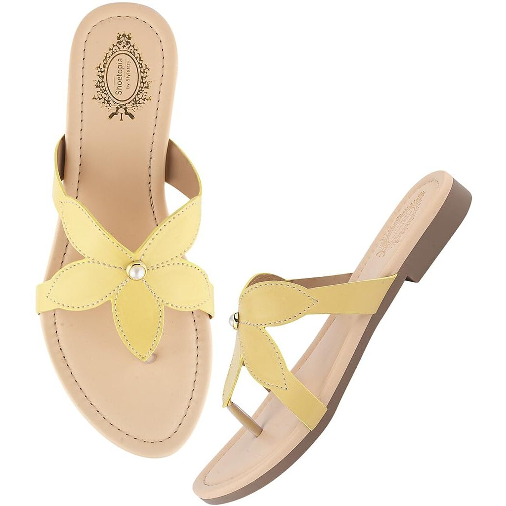 Shoetopia Casual Casual Yellow Flats For Women & Girls /Eu41