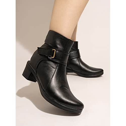 Shoetopia Women's Flat Boots/Black /Eu36 / Uk3