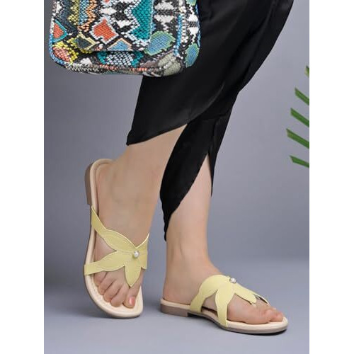 Shoetopia Casual Casual Yellow Flats For Women & Girls /Eu39