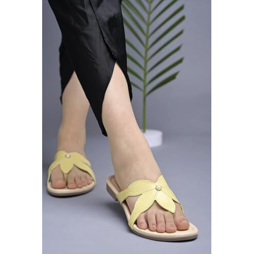 Shoetopia Casual Casual Yellow Flats For Women & Girls /Eu39