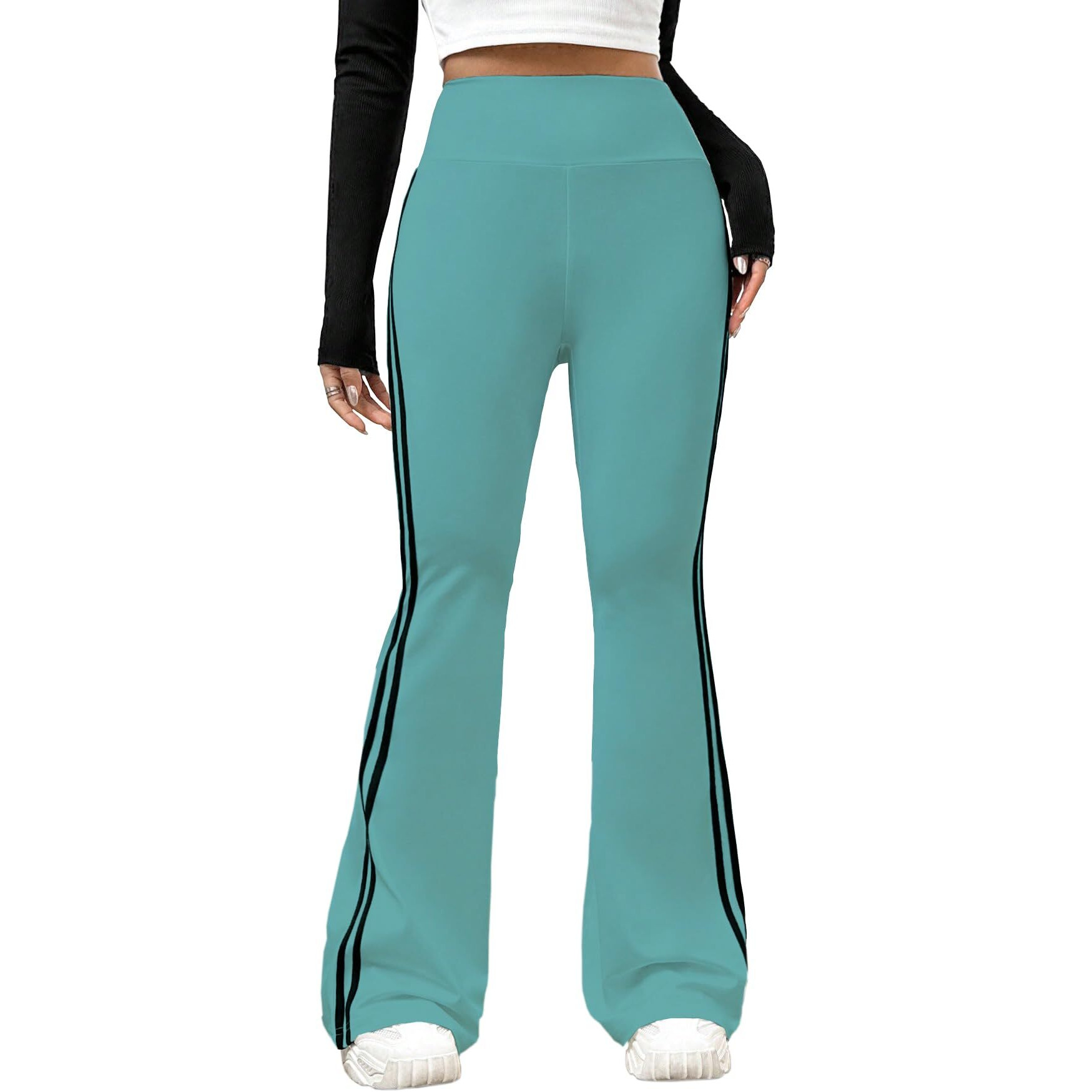 Toplot Women's Flare Leg Bell Bottom Pants Trouser (Pant-5159-Rama-28) Turquoise