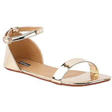 Shoetopia Girls Yari Golden Flat Sandal - 4 Uk (Girls-Yari-Golden)