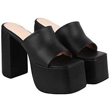 Shoetopia Girls Daddy Black Heeled Sandal - 3 Uk (Girls-Daddy-Black)