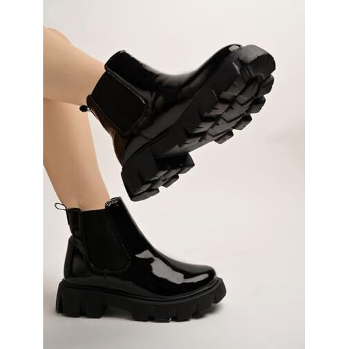 Shoetopia Girls Chelsea Black Chelsea Boot - 7 Uk (Girls-Chelsea-Black)