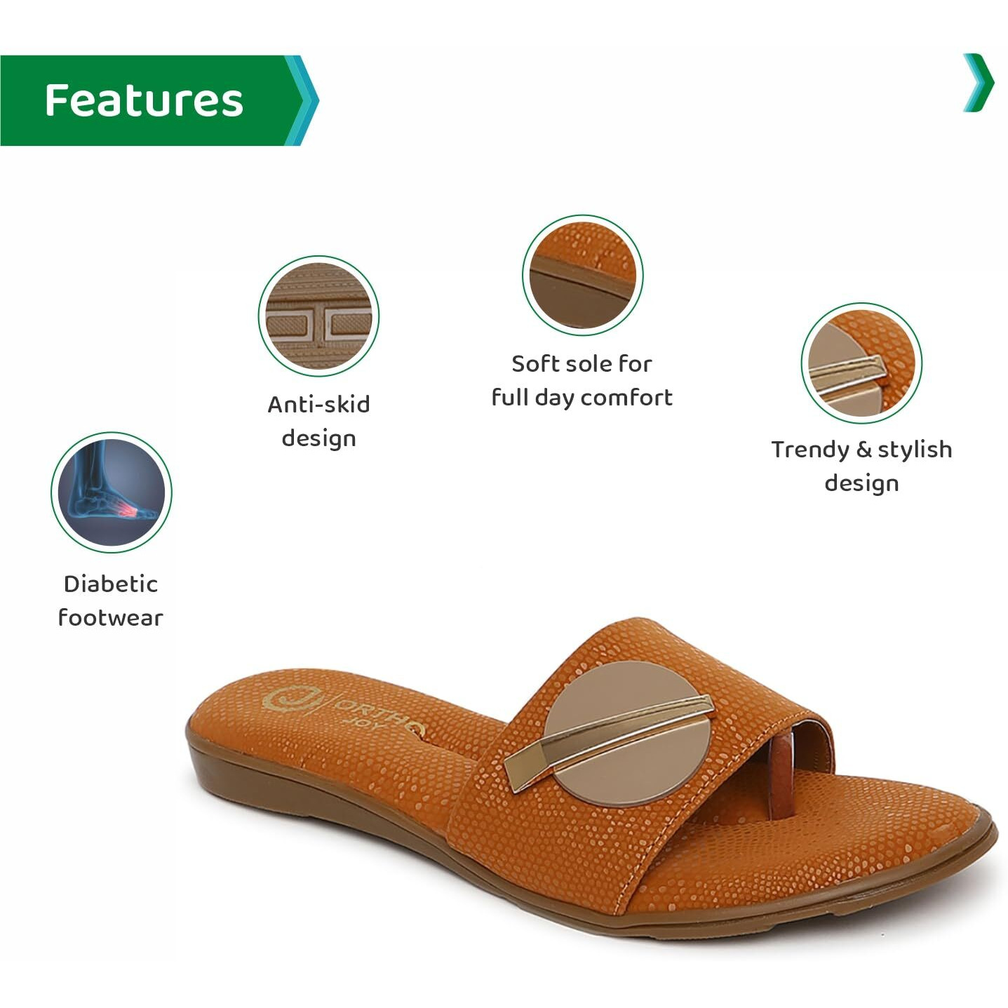 Ortho Joy Fancy Doctor Slipper For Women | Comfortable Fashionable Footwear For Women