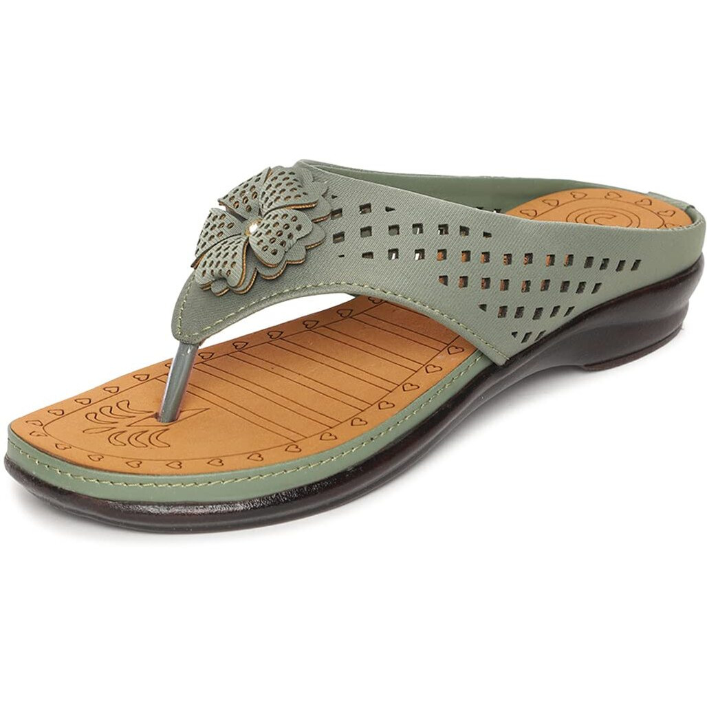 Ortho Joy Women's Doctor Orthopedic Soft Comfortable Slippers [Light Green]