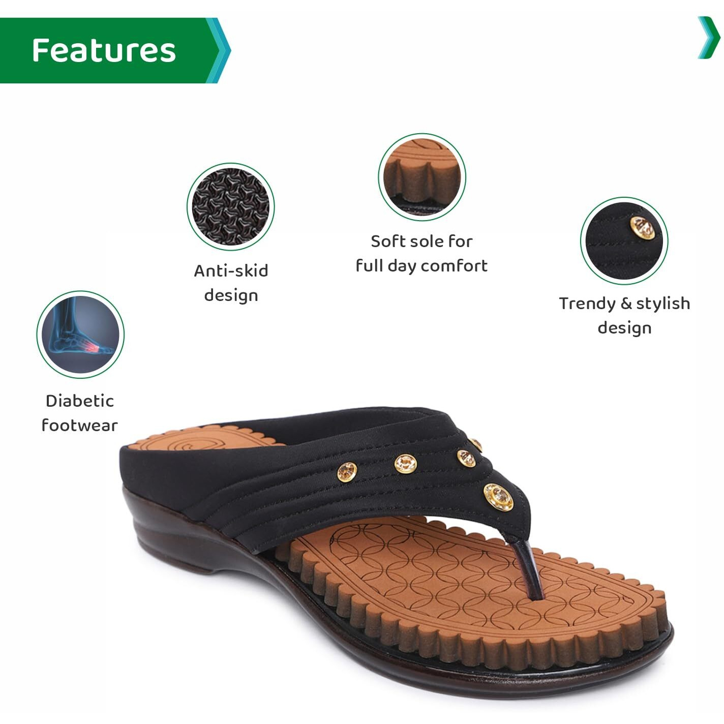 Ortho Joy Fancy Doctor Slippers | Comfortable Sandals For Women Stylish