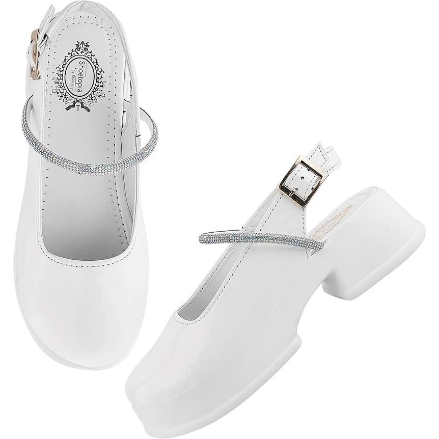 Shoetopia Round Toe White Pumps Bellies For Women & Girls-Eu37