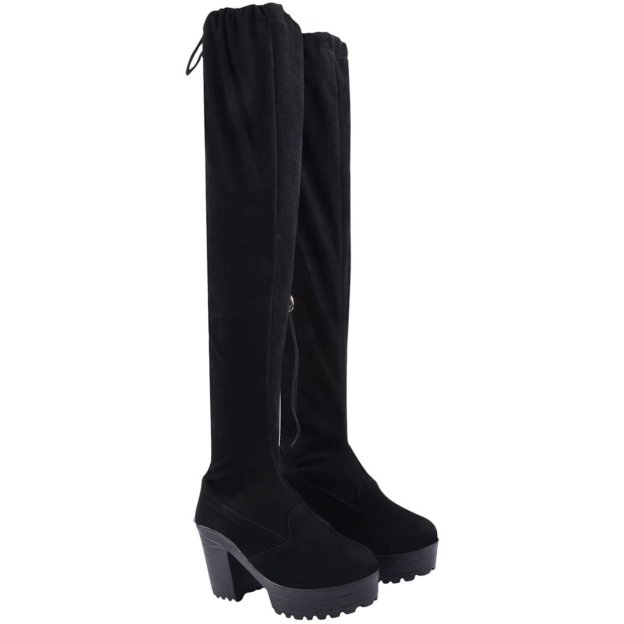 Shoetopia Girls Tony Black Over-The-Knee Boot - 7 Uk (Girls-Tony-Black)