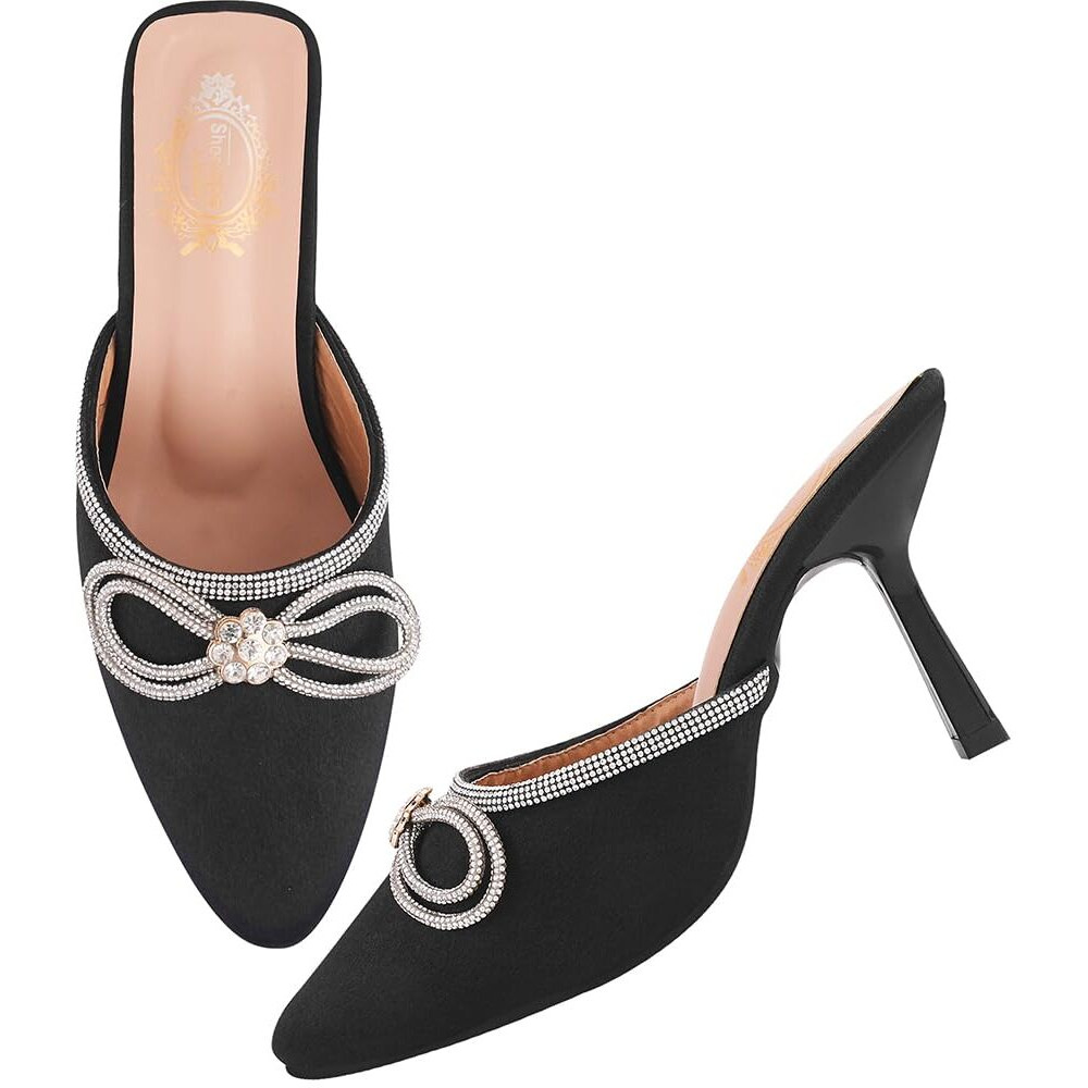 Shoetopia Women's Heeled Sandal-4 Kids Uk (Girls-Alfa-Black)-Eu37