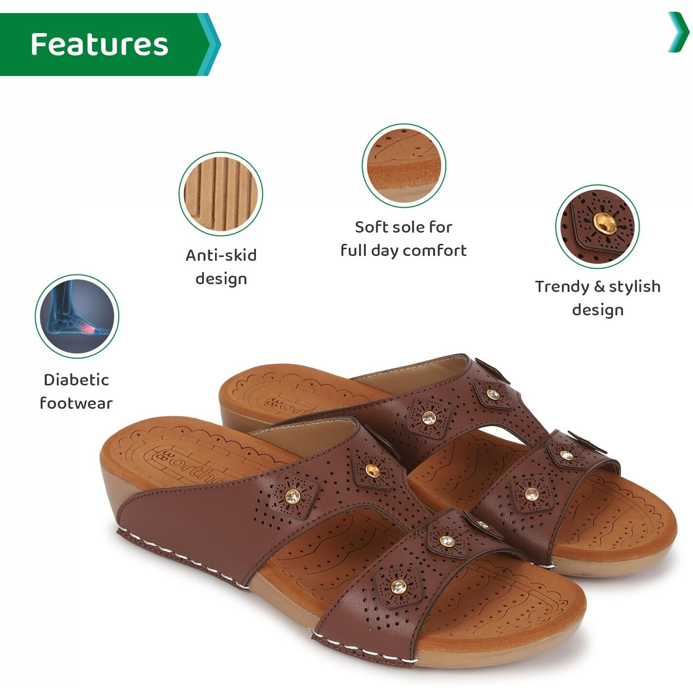 Ortho Joy Doctor Slipper For Women Fancy || Orthopedic Women's Slipper || Comfortable Regular Wear Slippers For Women