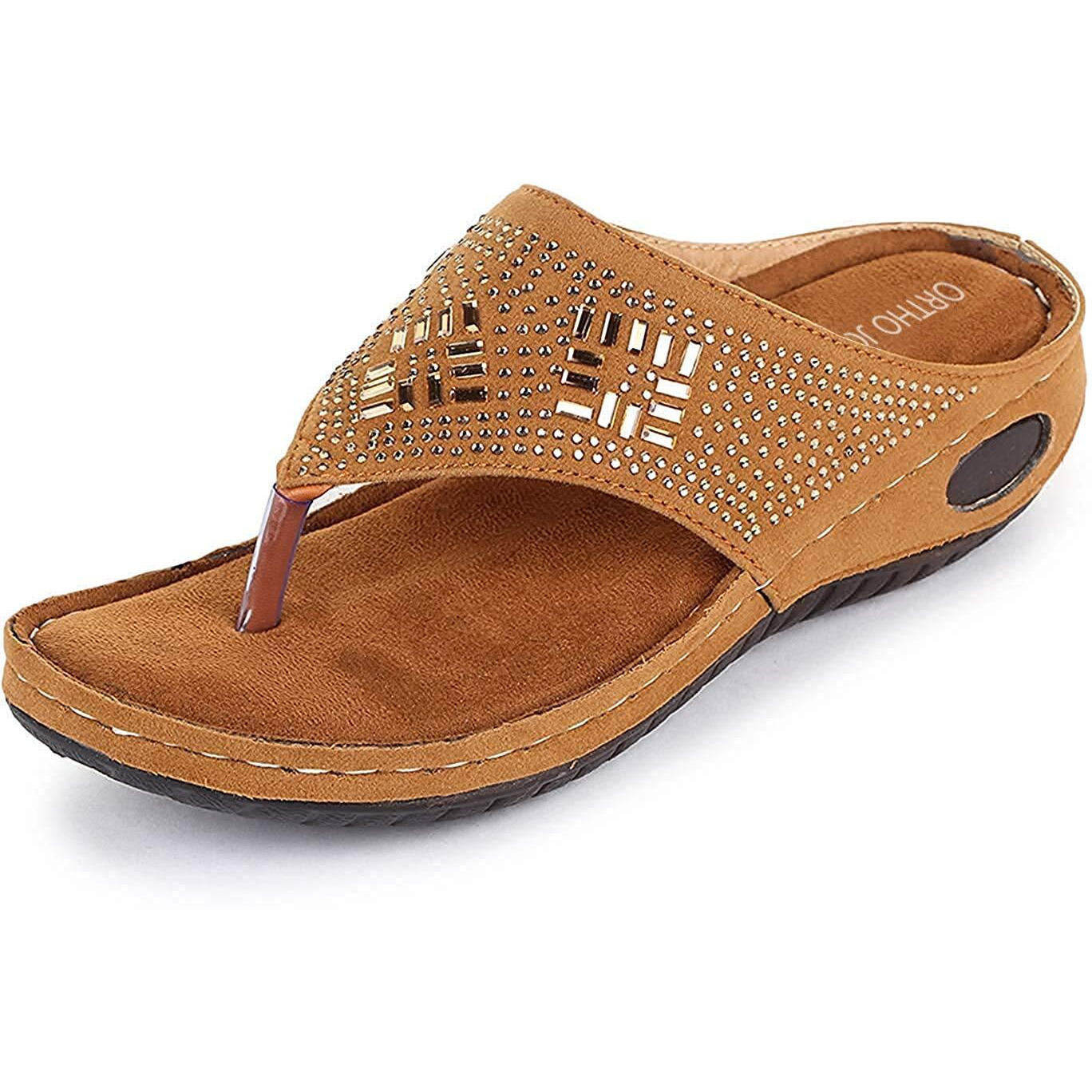 Ortho Joy Women & Girl Beige Slipper - 6 Uk