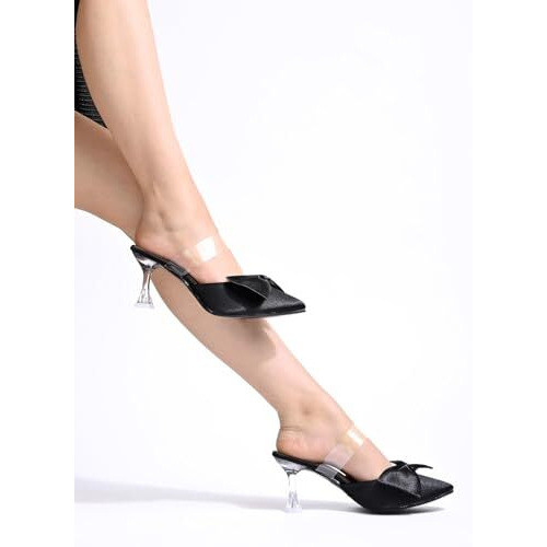 Shoetopia Girls Pumpy Black Heeled Sandal - 8 Uk (Girls-Pumpy-Black)