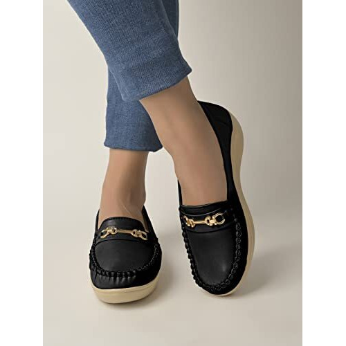 Shoetopia Girls Butter Black Loafer - 7 Uk (Girls-Butter-Black)