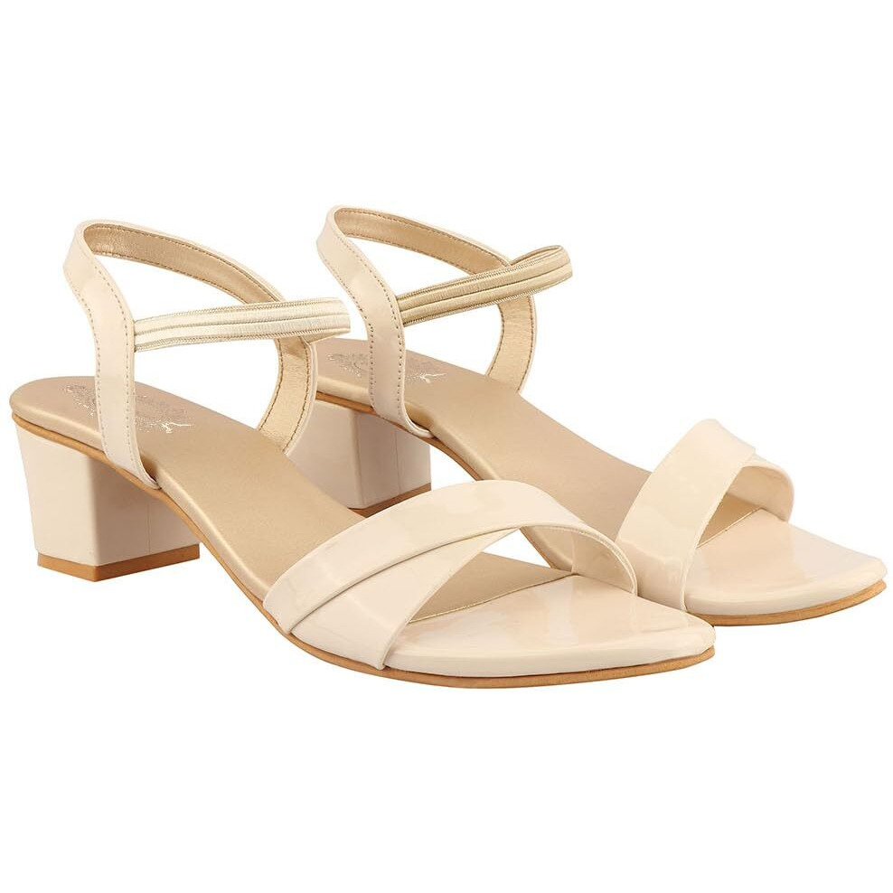 Shoetopia Girls Girls-Heel-1700 Cream Heeled Sandal - 3 Uk (Girls-Heel-1700-Cream)