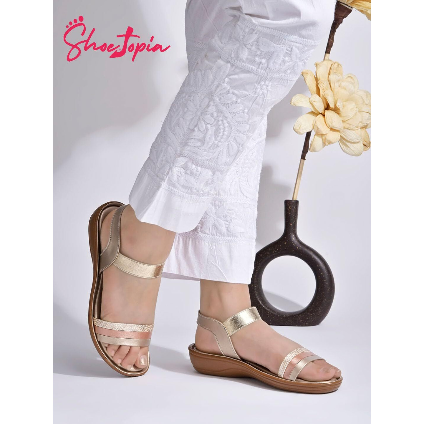 Shoetopia Women's Snd-4343 Heeled Sandal-8 Kids Uk (Snd-4343-Golden)-Eu41