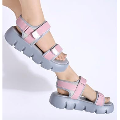 Shoetopia Lightweight Comfortable Trendy Green Sandals For Women & Girls /Uk6-Eu39