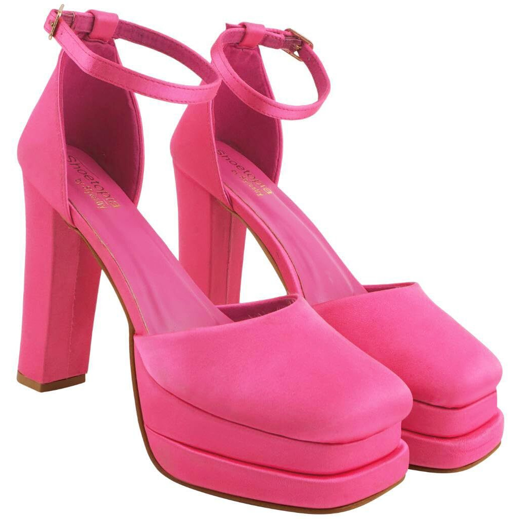 Shoetopia Women's Wedge Heel Pumps, Pink