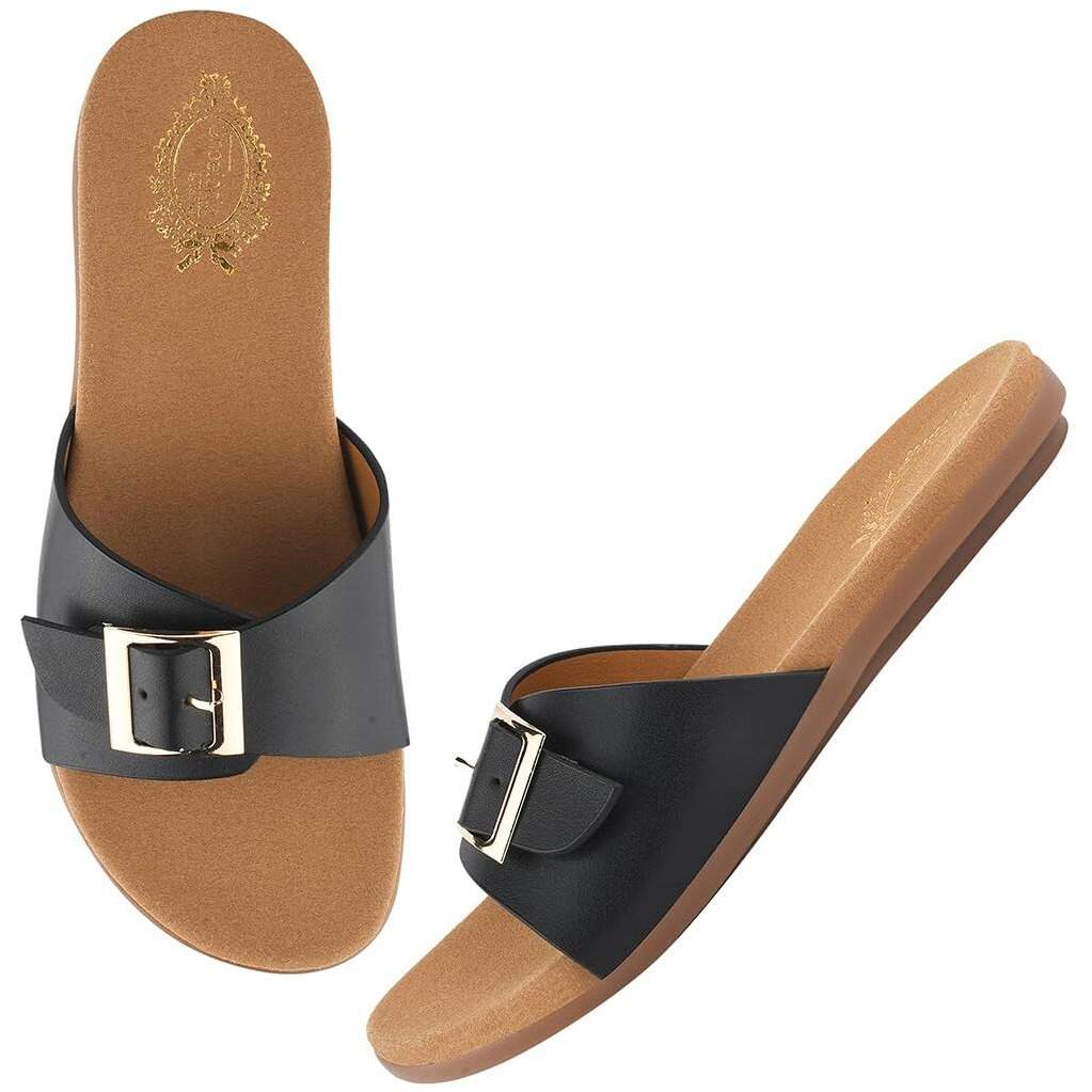 Shoetopia Slip-On Black Flats For Women /Eu36