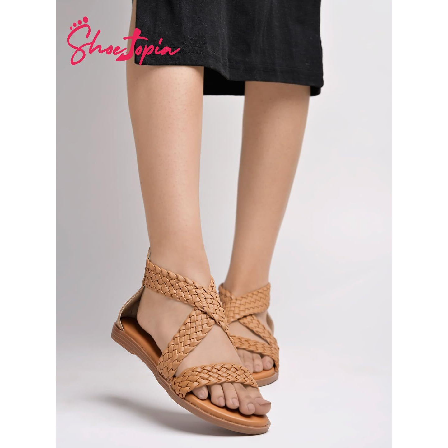 Shoetopia Women's Flat Sandal-5 Kids Uk (Girls-Crv-Tan)-Eu38