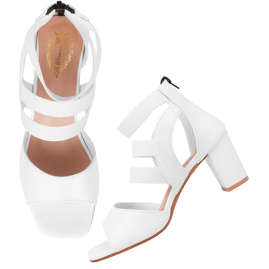 Shoetopia Women's Heeled Sandal-7 Kids Uk (Acp-White)-Eu40