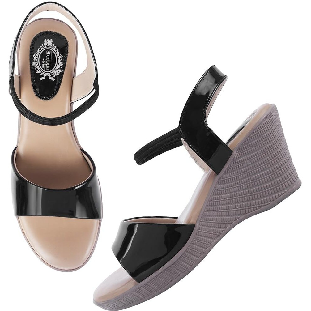 Shoetopia Women's Heeled Sandal-4 Kids Uk (Charger-Black)-Eu37