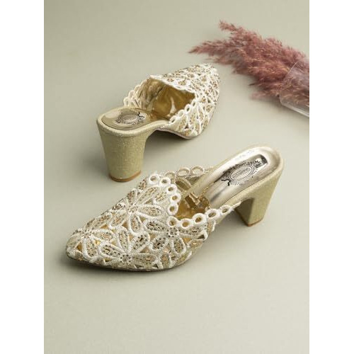 Shoetopia Girls Bantu-470 Golden Heeled Sandal - 7 Uk (Girls-Bantu-470-Golden)