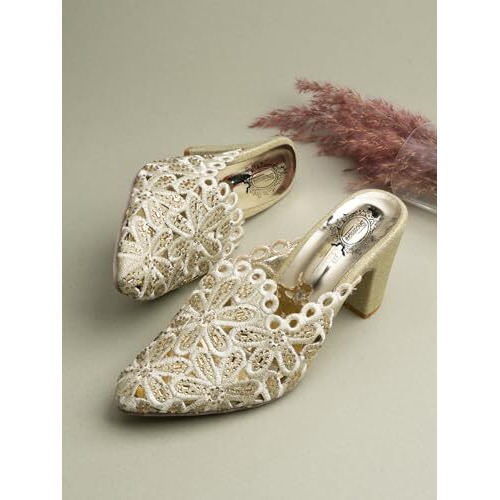 Shoetopia Girls Bantu-470 Golden Heeled Sandal - 7 Uk (Girls-Bantu-470-Golden)