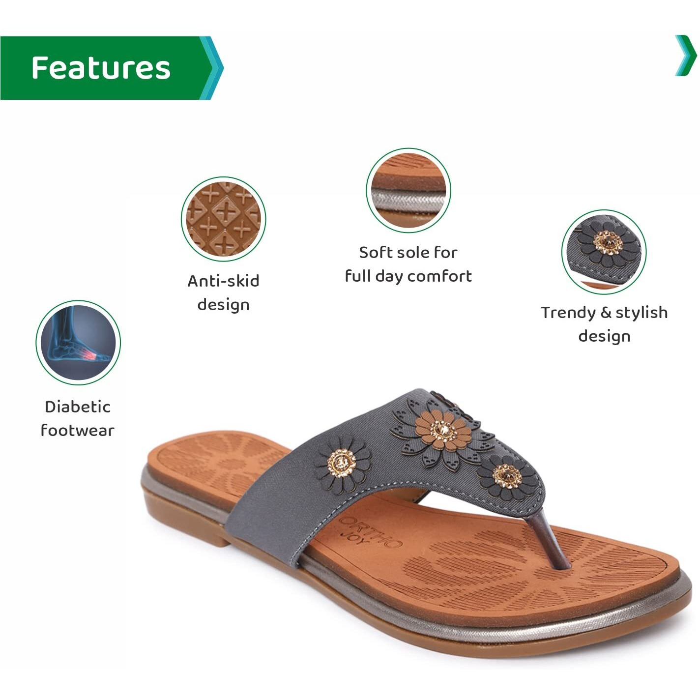 Ortho Joy Extra-Soft Doctor Slippers For Women
