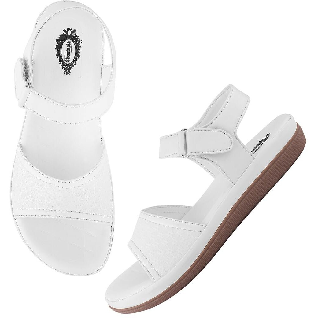 Shoetopia Comfortable White Doctor Sole Heels For Women & Girls /Eu38