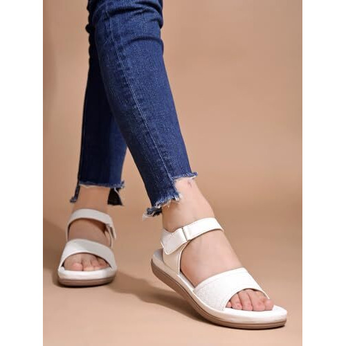 Shoetopia Comfortable White Doctor Sole Heels For Women & Girls /Eu38