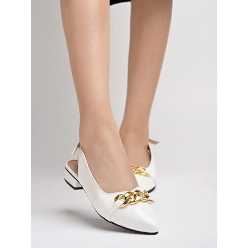 Shoetopia Women's Slip-On Ballet Flats White