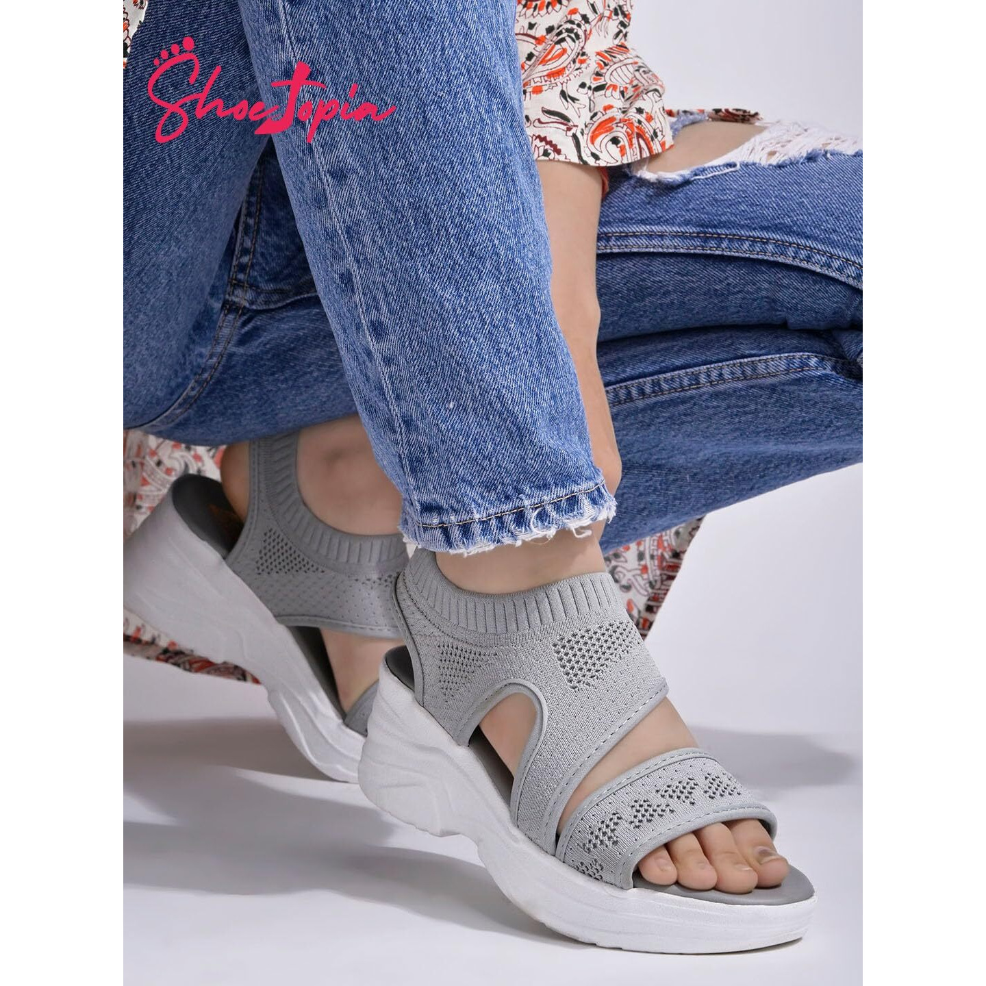 Shoetopia Women's Sandal-7 Kids Uk (Milton-Grey)-Eu40