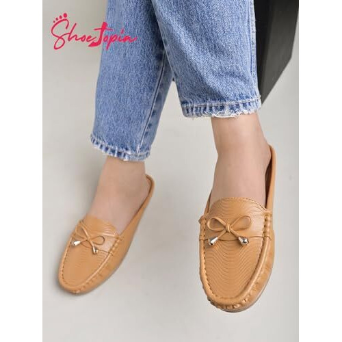 Shoetopia Smart Casual Tan Loafers For Women & Girls-Eu36