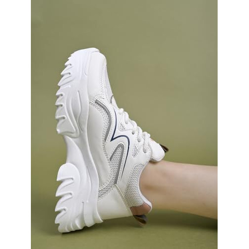 Shoetopia Casual White Sneakers For Women /Eu36