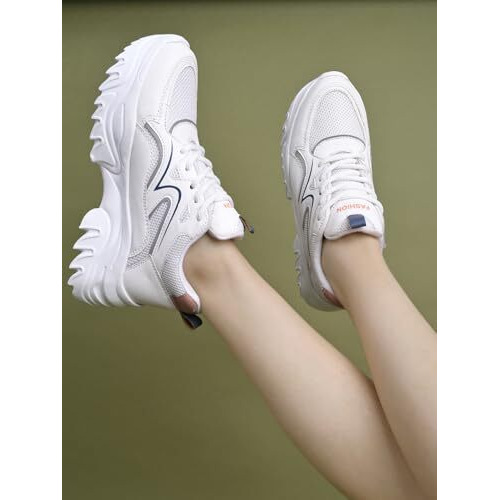 Shoetopia Casual White Sneakers For Women /Eu36