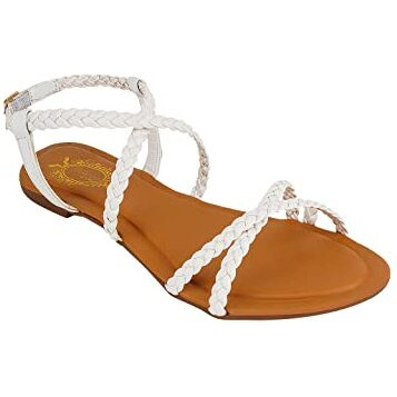 Shoetopia Women's Platform Heel Sandal (7 Uk) /White