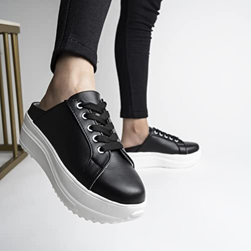 Shoetopia Women's Slip-On Sneakers | Light Weight & Comfortable With Cushioned Footbed | Stylish Shoe Sneakers For Women Black-Eu41